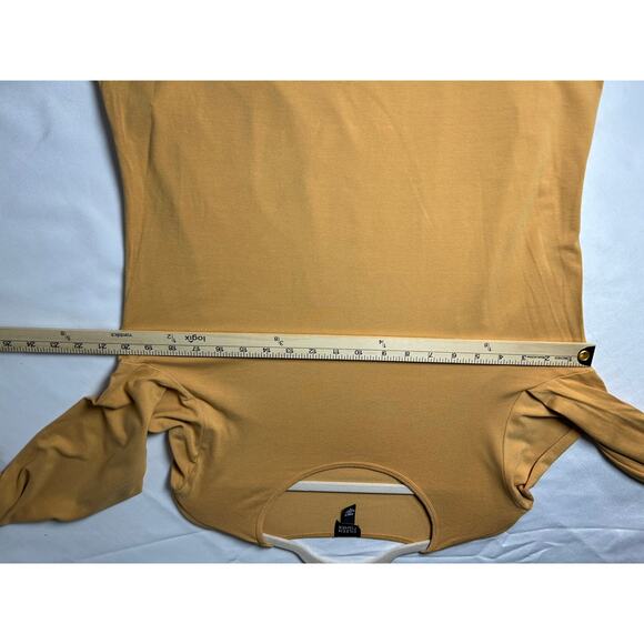 Eileen Fisher women’s mustard Jersey T Shirt Top Long Sleeves size L - Picture 5 of 8